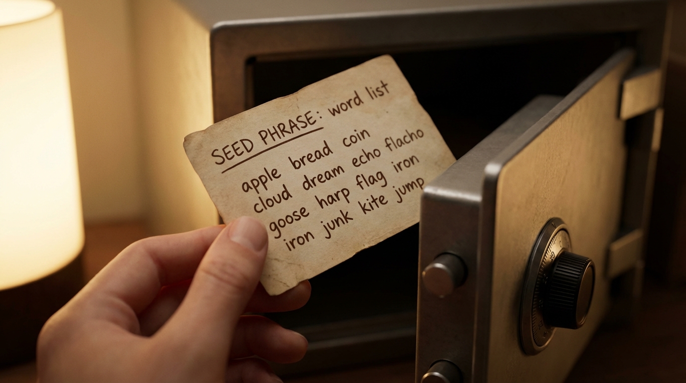 Secure seed phrase backup