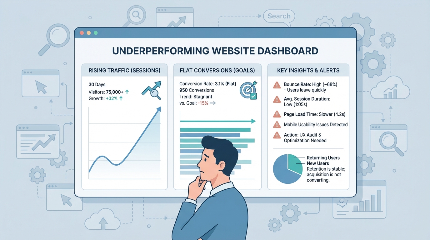 Underperforming Website Dashboard
