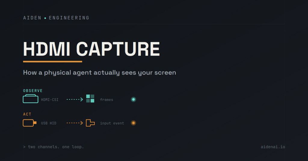 Inside Aiden’s HDMI Capture: How a Physical Agent Actually Sees Your Screen
